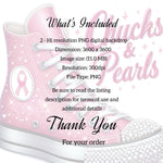 Load image into Gallery viewer, Breast Cancer Bling Chucks and Pearls Digital Download