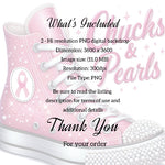 Load image into Gallery viewer, Breast Cancer Bling Chucks and Pearls Digital Download