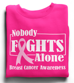 Load image into Gallery viewer, Unisex Breast Cancer Awareness "Nobody Fights Alone" Sweatshirt