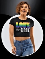 Load image into Gallery viewer, LGBTQ Love Thyself First Crop Top T-shirt