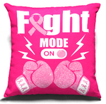 Load image into Gallery viewer, Breast Cancer Awareness Fight Mode On Glitter "12x12" Pillow Throw