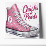 Load image into Gallery viewer, Breast Cancer Bling Chucks and Pearls Digital Download