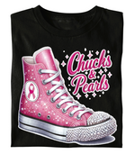 Load image into Gallery viewer, Breast Cancer Chucks And Pearls T-shirt