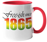 Load image into Gallery viewer, Free-ish Since 1865 Color Handle 11oz Coffee Mugs