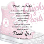 Load image into Gallery viewer, Breast Cancer Bling Chucks and Pearls Digital Download
