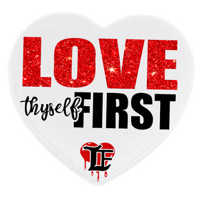 Love Thyself First Heart Sandstone Coaster