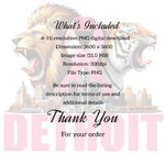 Load image into Gallery viewer, Breast Cancer Detroit Tiger and Lion Skyline Digital Download
