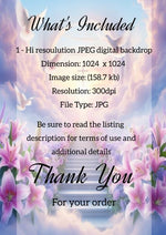 Load image into Gallery viewer, Lavender Floral Memorial Digital Background
