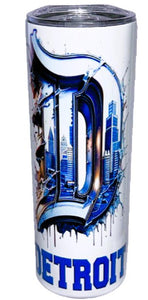 Detroit Splash 20oz Stainless Steel Tumbler With Clear Lid and Straw