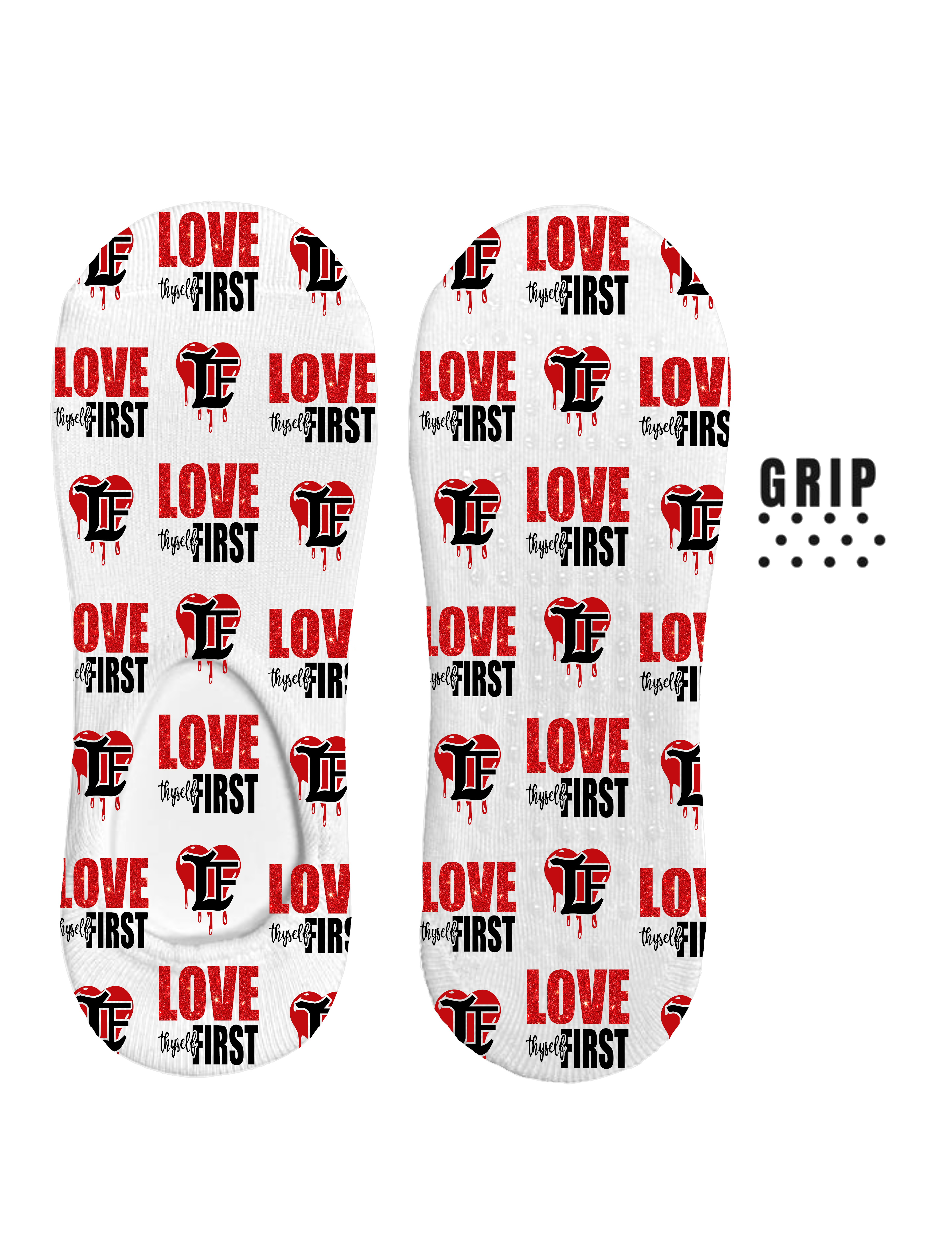 Love Thyself First No Show Grip Socks