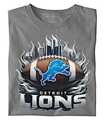 Load image into Gallery viewer, Lions With City Skyline Football T-shirt
