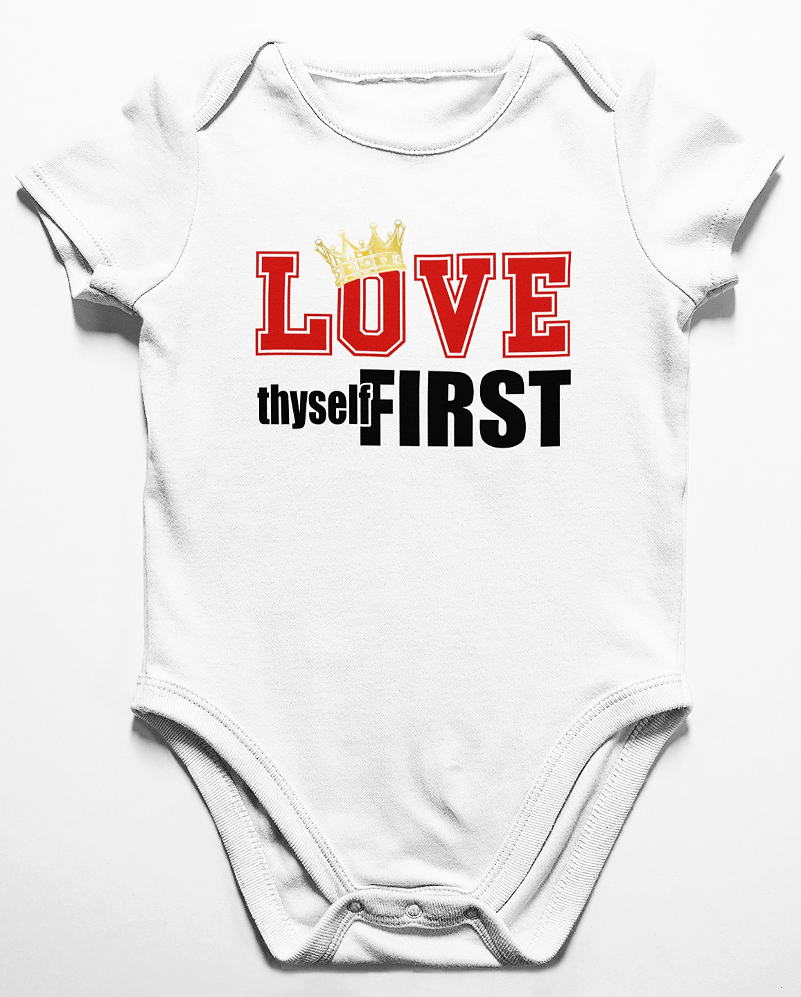 Boys Original Love Thyself First Infant Onesie