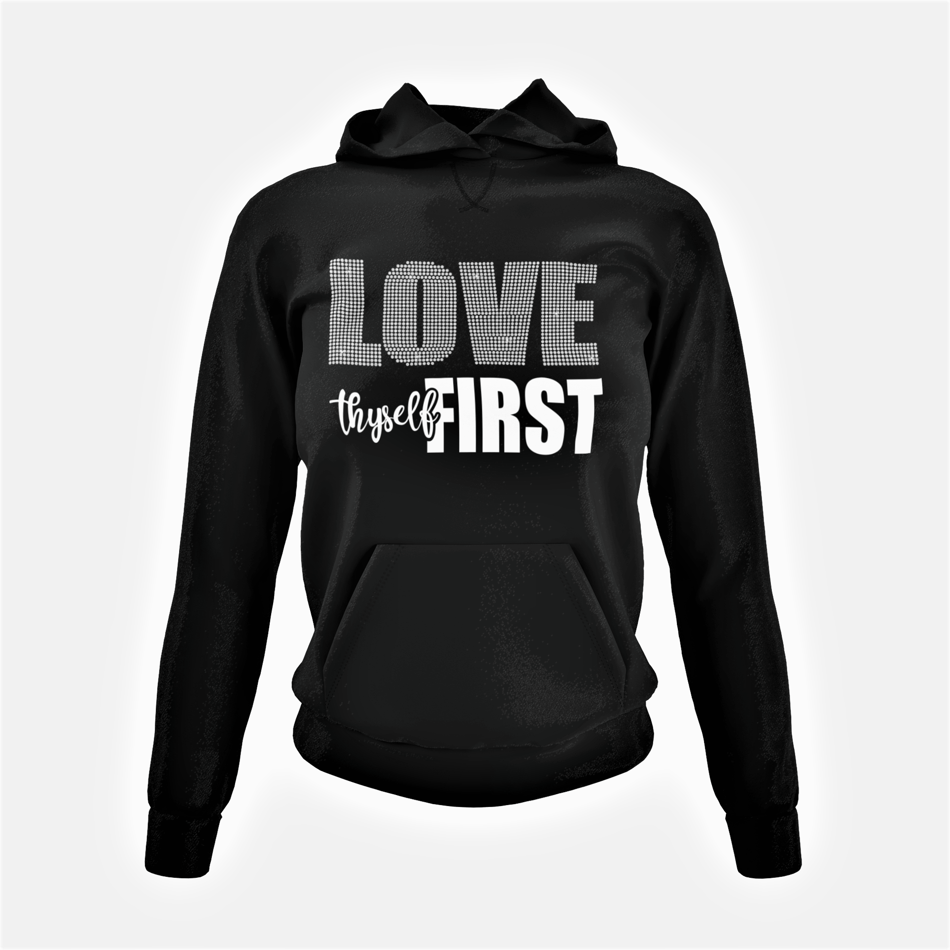 Women's Love Thyself First Rhinestone Hoodie