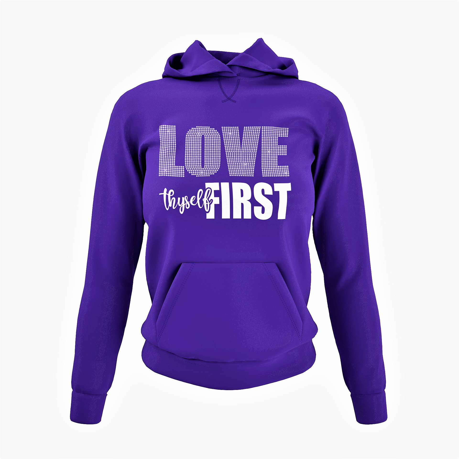 Women's Love Thyself First Rhinestone Hoodie