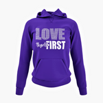 Load image into Gallery viewer, Women&#39;s Love Thyself First Rhinestone Hoodie
