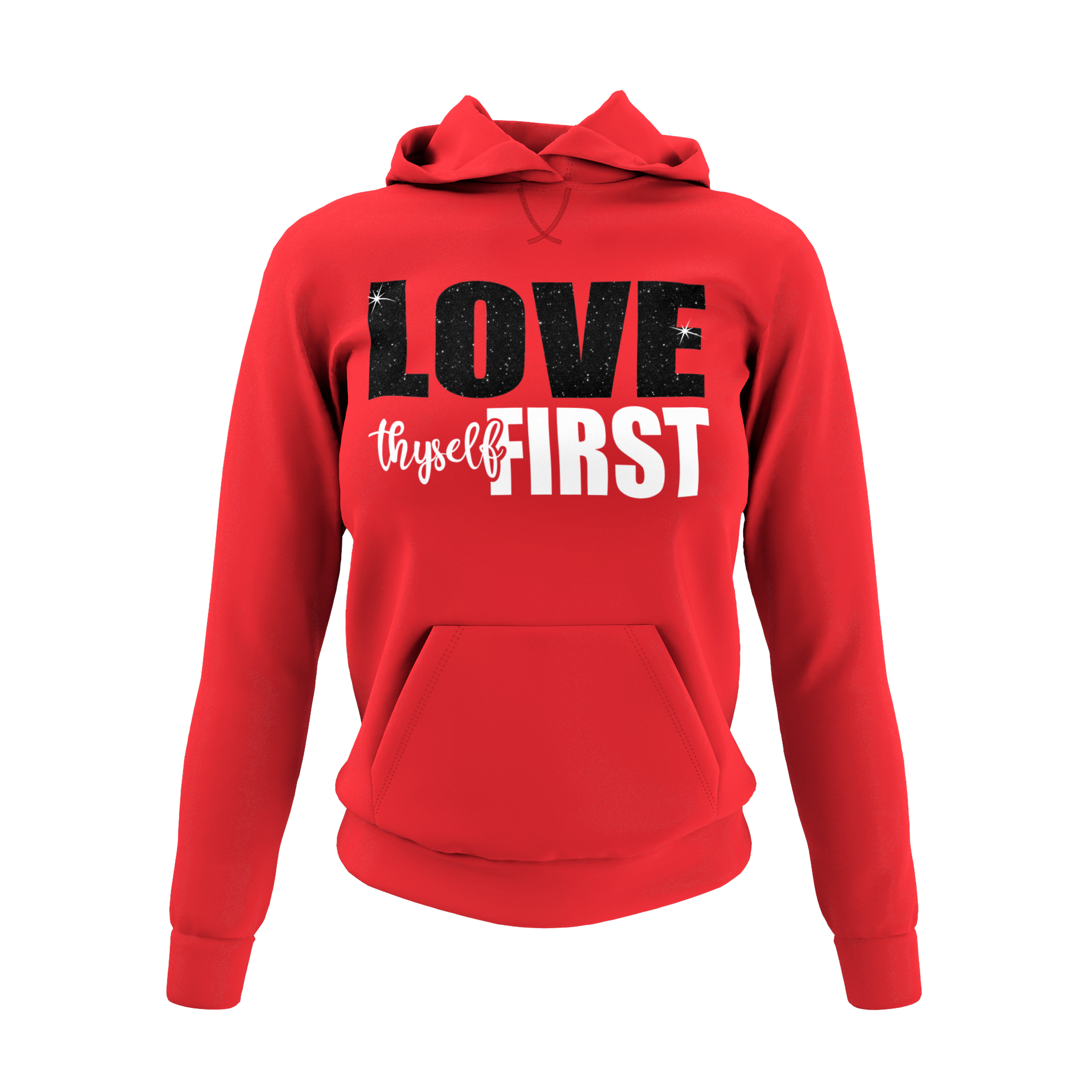 Women's Love Thyself First Glitter Hoodie