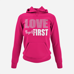 Load image into Gallery viewer, Women&#39;s Love Thyself First Rhinestone Hoodie
