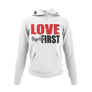 Women's Love Thyself First Glitter Hoodie