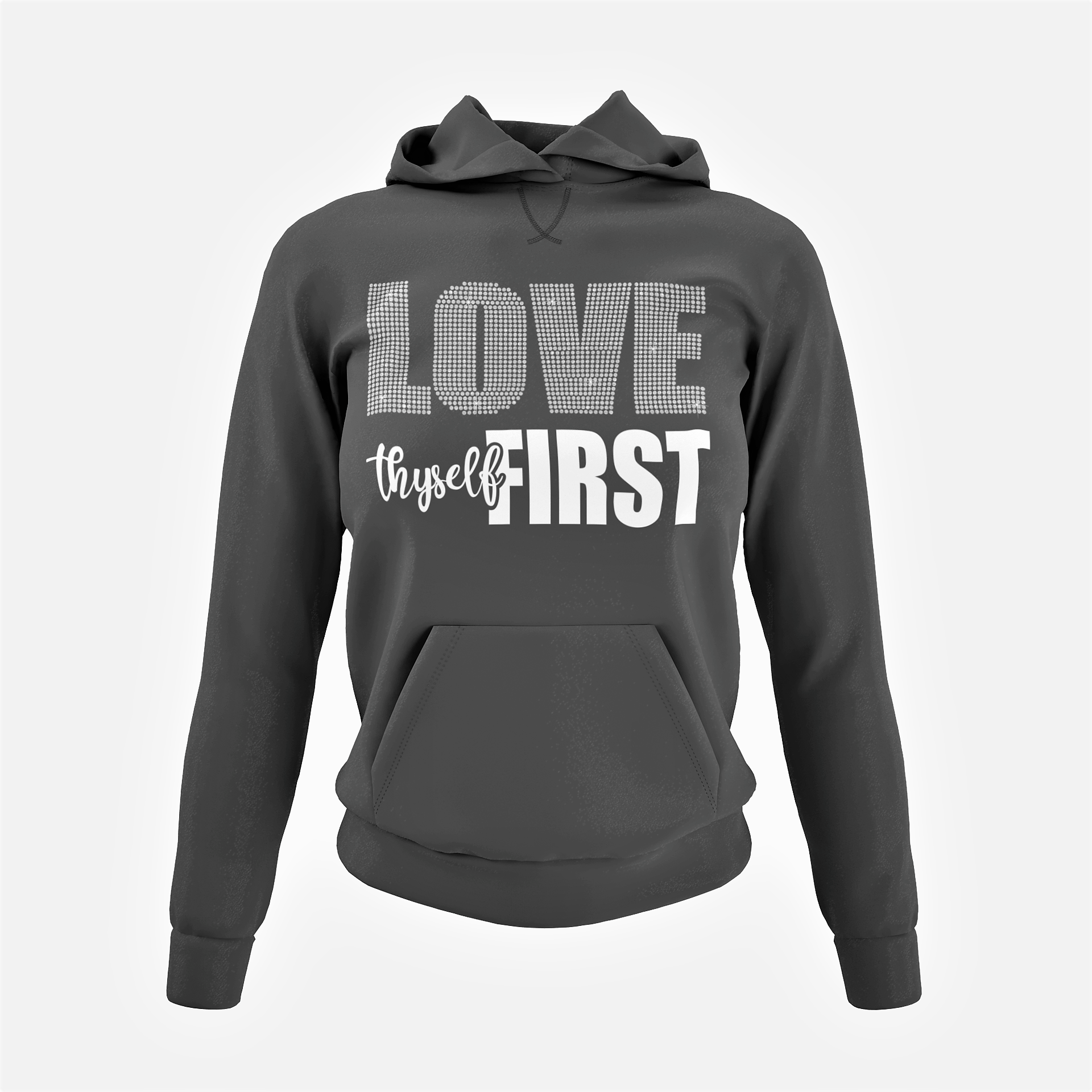 Women's Love Thyself First Rhinestone Hoodie