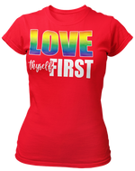 Load image into Gallery viewer, Women&#39;s LGBTQ Love Thyself First Semi-Fitted T-shirt
