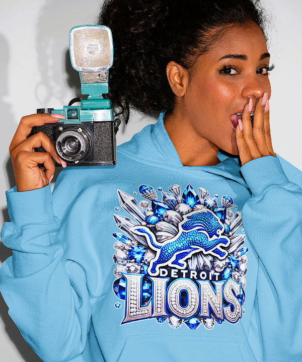 Detroit Lions Diamond Burst Of Bling Hoodie