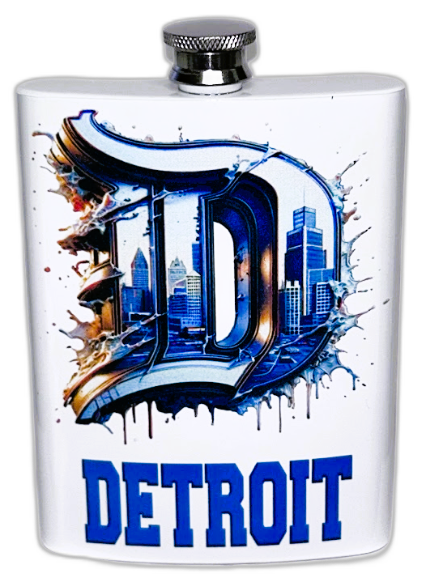 Detroit Splash  8oz Stainless Steel Flask