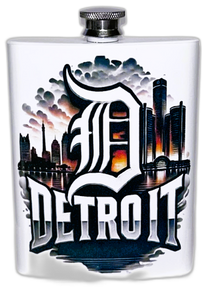 Detroit Smoke 8oz Stainless Steel Flask