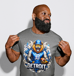 Load image into Gallery viewer, Lion With Detroit Holding Football T-shirt
