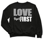 Load image into Gallery viewer, Women&#39;s Love Thyself First Rhinestone Sweatshirt
