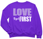 Load image into Gallery viewer, Women&#39;s Love Thyself First Rhinestone Sweatshirt
