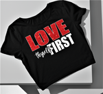 Load image into Gallery viewer, Women&#39;s Glittered Love Thyself First Crop Top T-shirt
