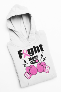 Breast Cancer Awareness Women's "Fight Mode On Glittered Hoodie