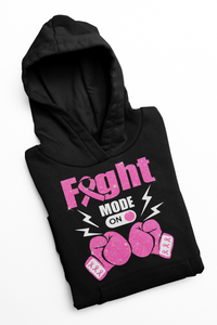 Breast Cancer Awareness Women's "Fight Mode On Glittered Hoodie