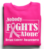 Load image into Gallery viewer, Unisex Breast Cancer Awareness &quot;Nobody Fights Alone&quot; Sweatshirt
