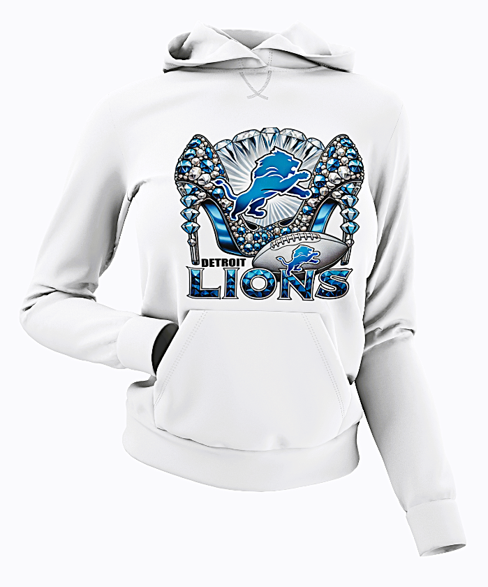 Detroit Lions Diamond Bling W/Heels Hoodie