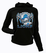 Load image into Gallery viewer, Detroit Lions Diamond Bling W/Heels Hoodie
