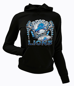 Detroit Lions Diamond Bling W/Heels Hoodie