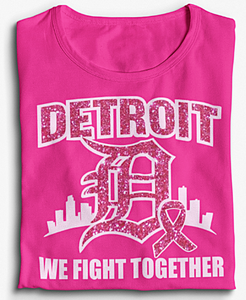 Detroit We Fight Together Glitter T-shirt