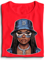 Load image into Gallery viewer, Detroit Woman City Skyline Through Glasses T-shirt
