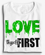 Load image into Gallery viewer, Women&#39;s Glittered Love Thyself First Regular T-shirt
