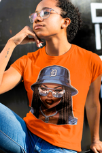 Load image into Gallery viewer, Detroit Woman City Skyline Through Glasses T-shirt
