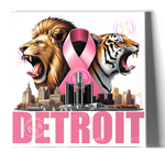 Load image into Gallery viewer, Breast Cancer Detroit Tiger and Lion Skyline Digital Download
