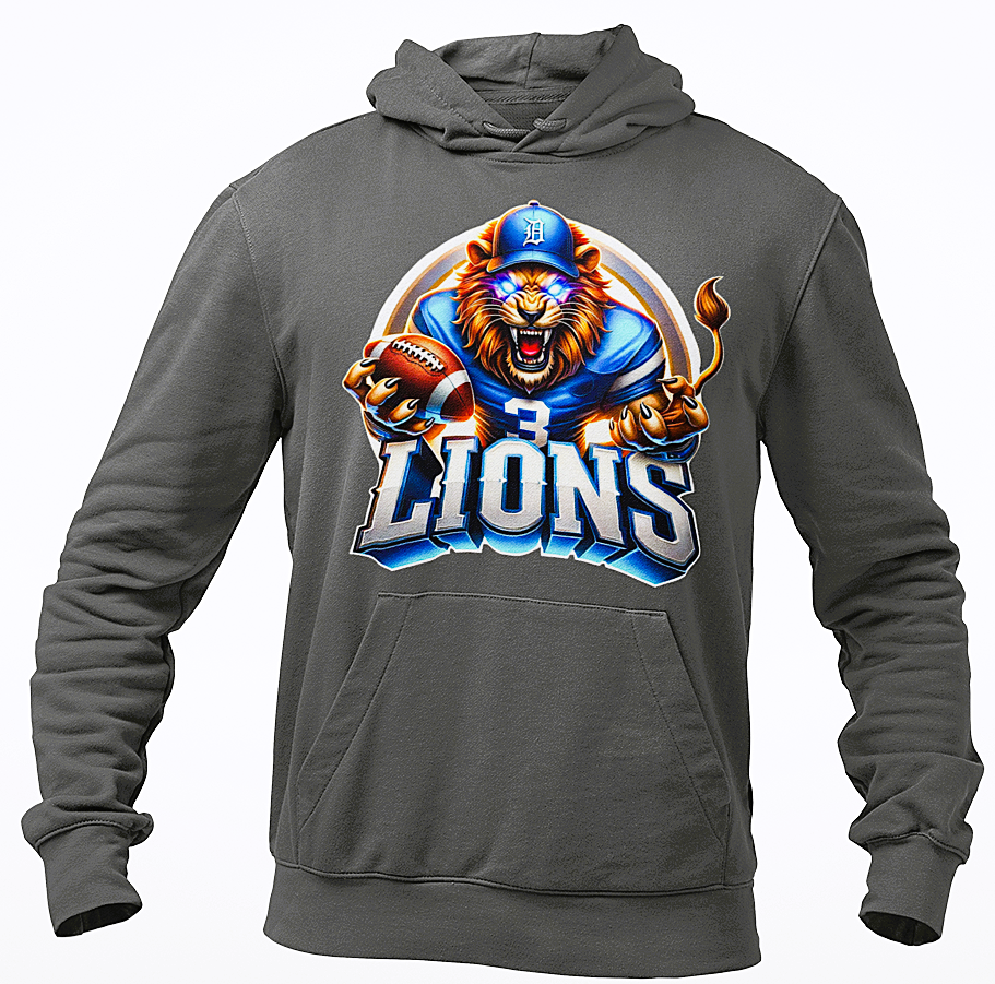 Lions Detroit With Neon Ring Hoodie