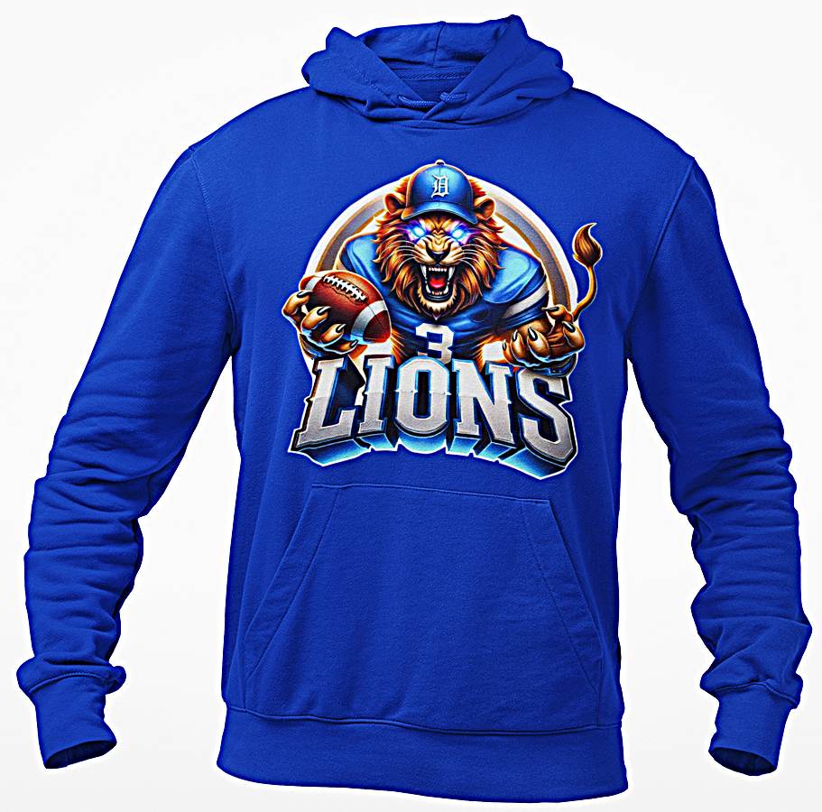 Lions Detroit With Neon Ring Hoodie