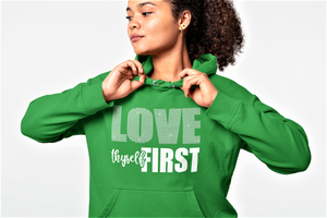 Women's Love Thyself First Rhinestone Hoodie