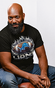 Lions With City Skyline Football T-shirt