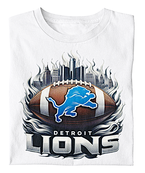 Lions With City Skyline Football T-shirt