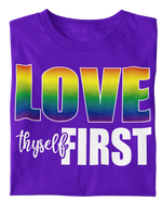 Load image into Gallery viewer, Love Thyself First Unisex Regular LGBTQ T-shirt
