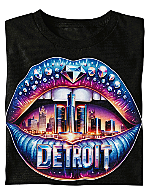 Detroit Lips Diamond Bling Women's T-shirt