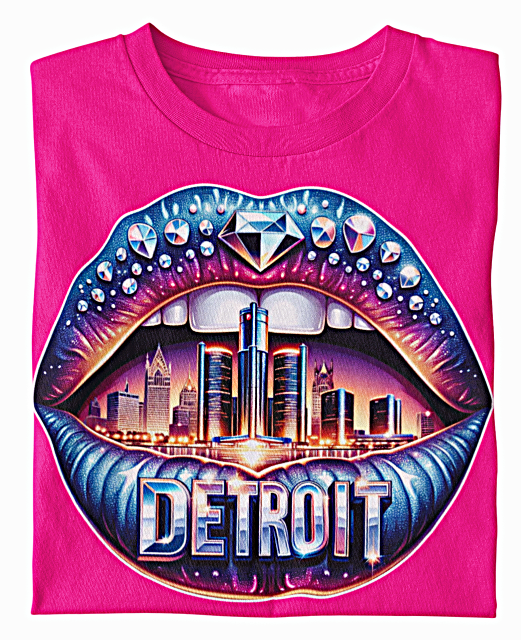 Detroit Lips Diamond Bling Women's T-shirt